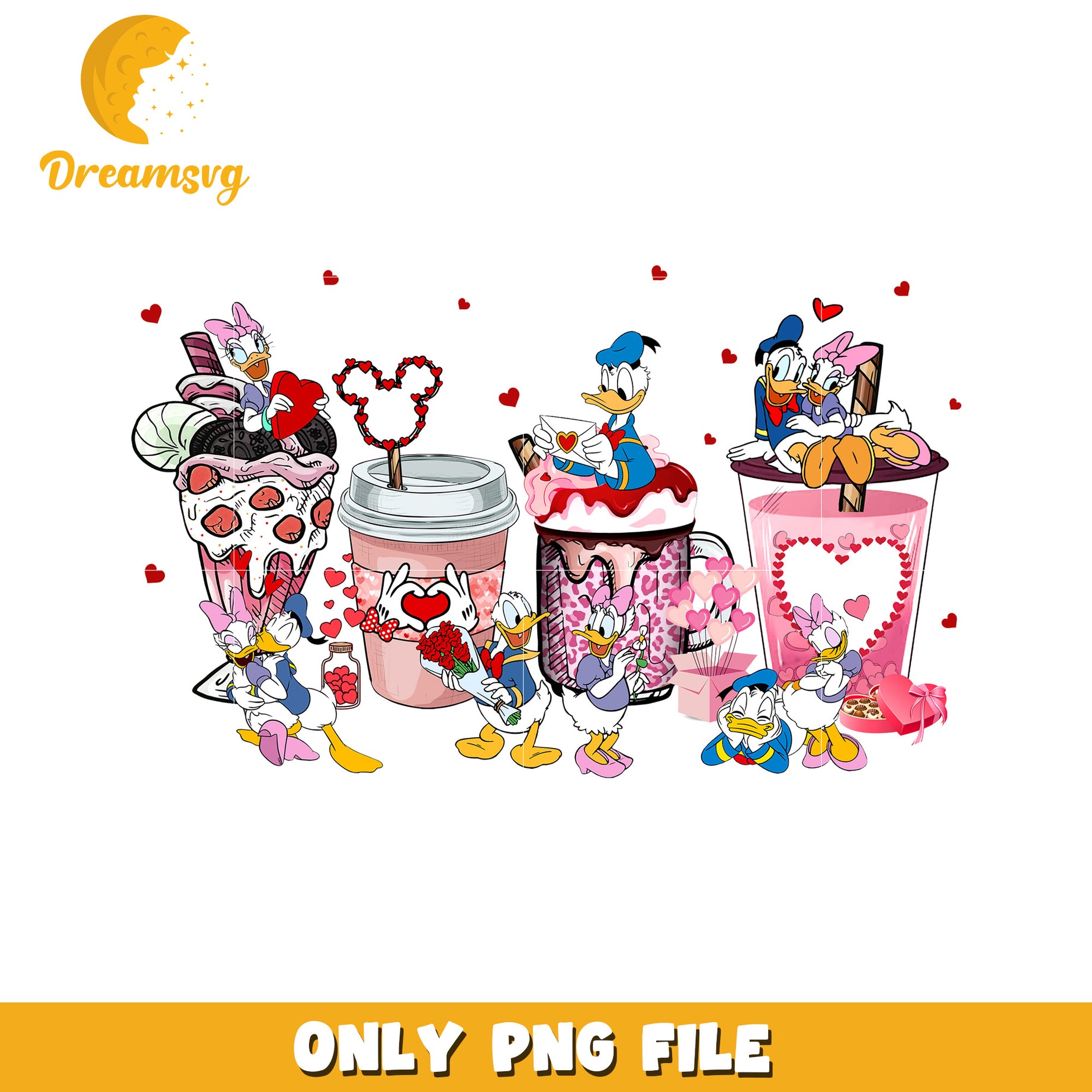 Valentines Day Disney Ducks PNG