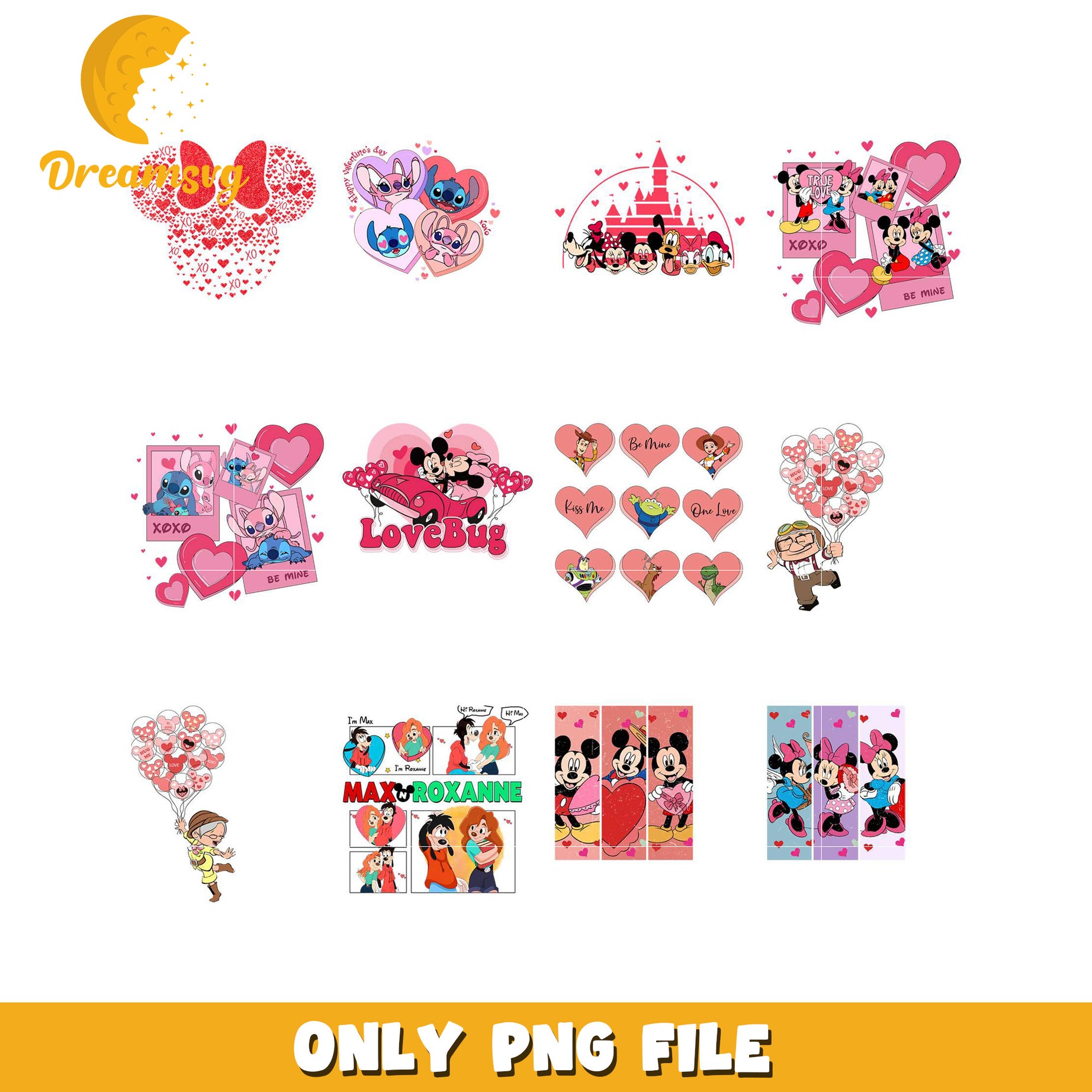 Valentines Day Disney PNG Bundle