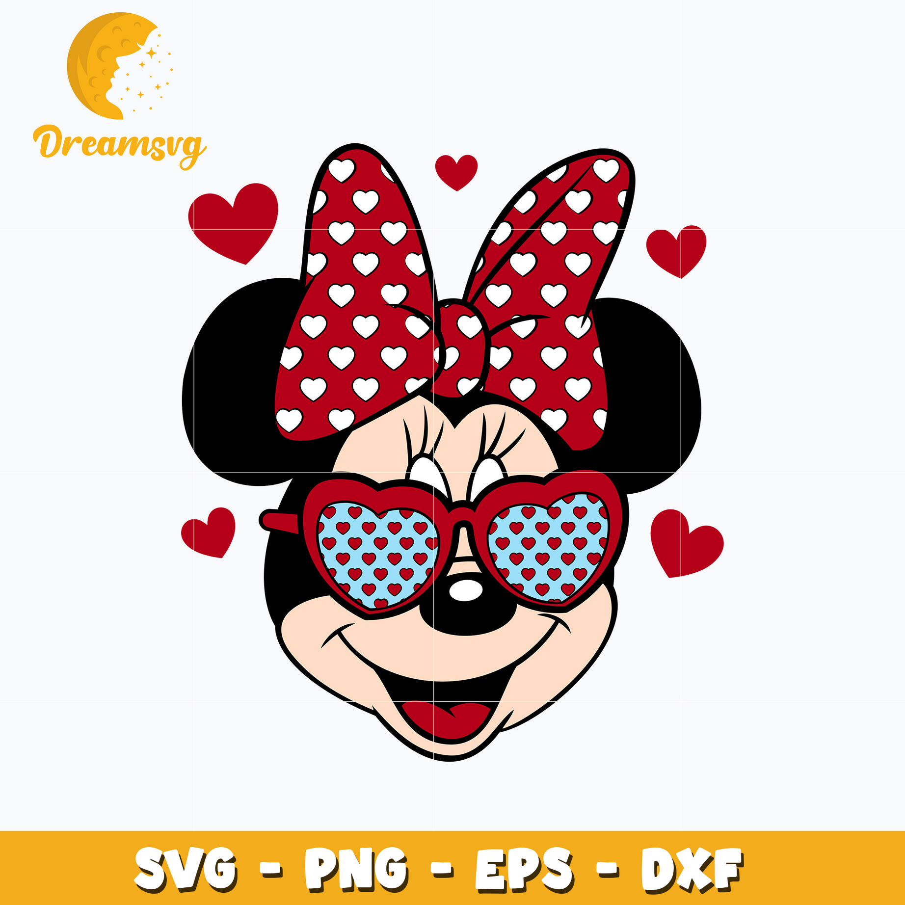 Minnie Valentines Day Ears Girl Svg