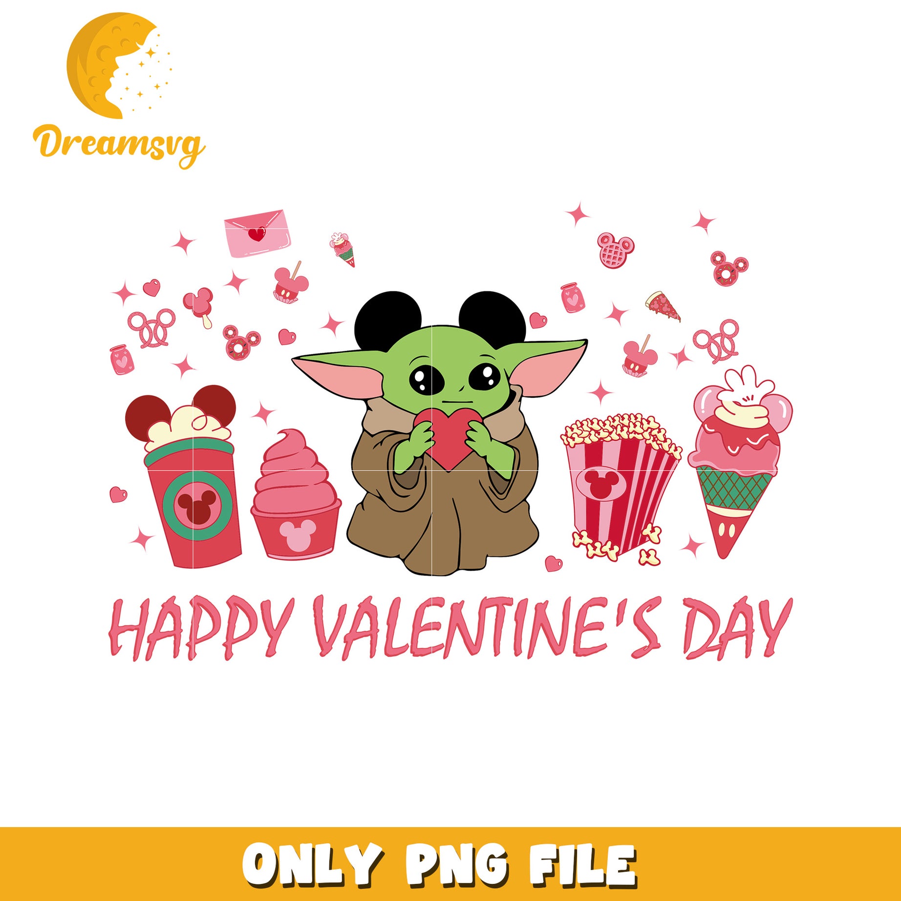 Valentines Day Grogu PNG