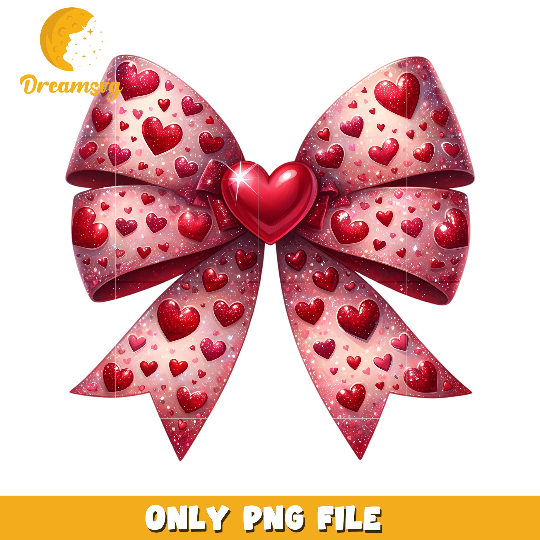 Valentines Day Heart Bow PNG