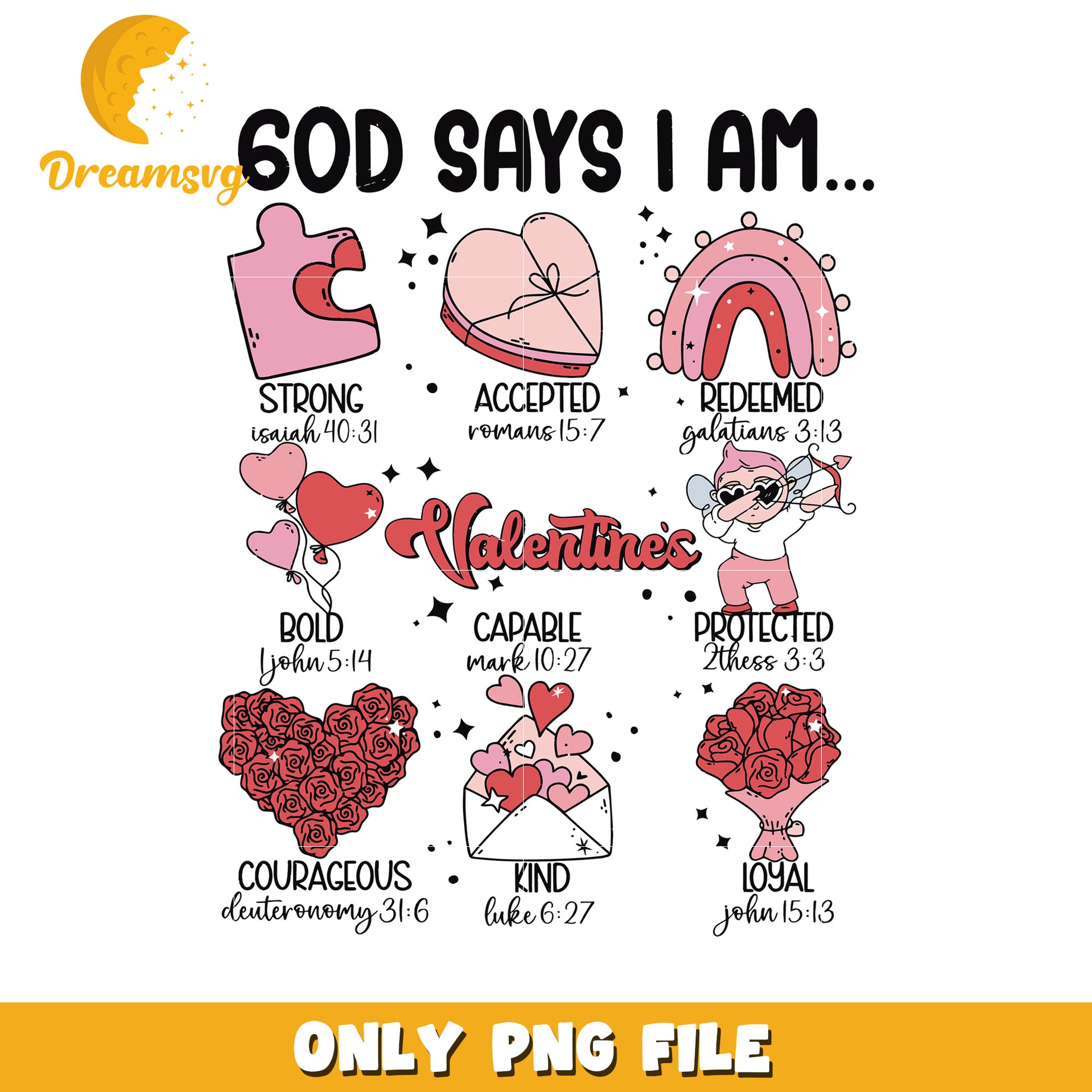 Valentines Day PNG God Says I Am