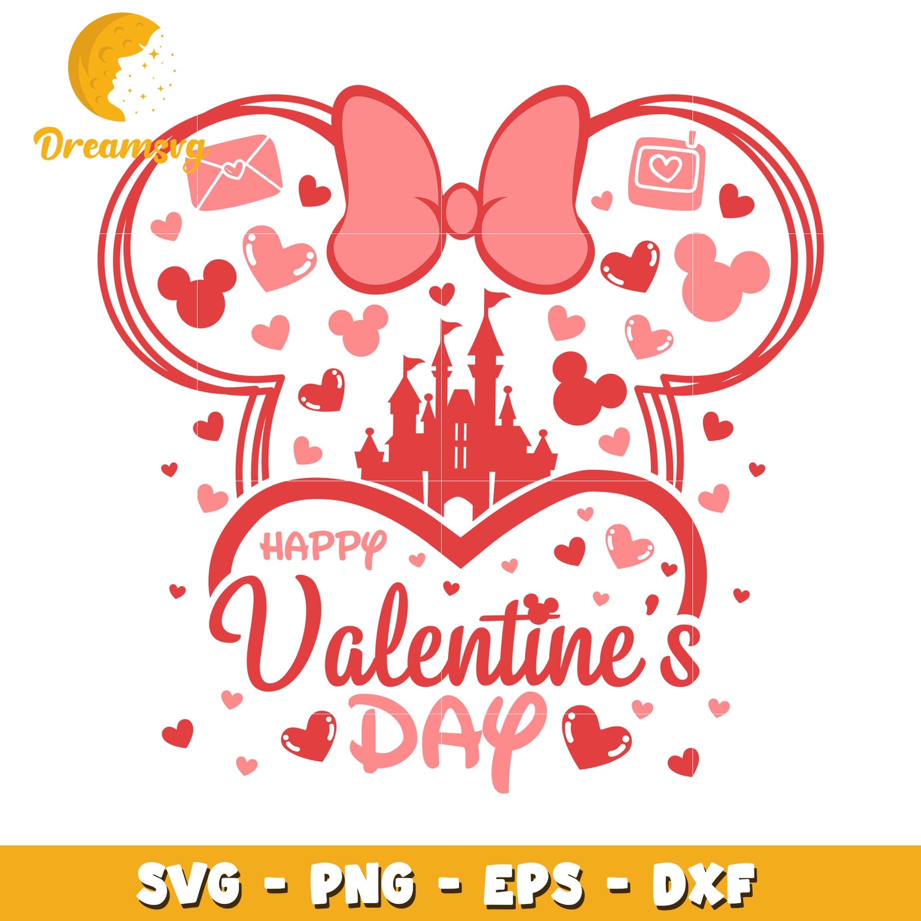 Valentines Day SVG Minnie Mouse Castle