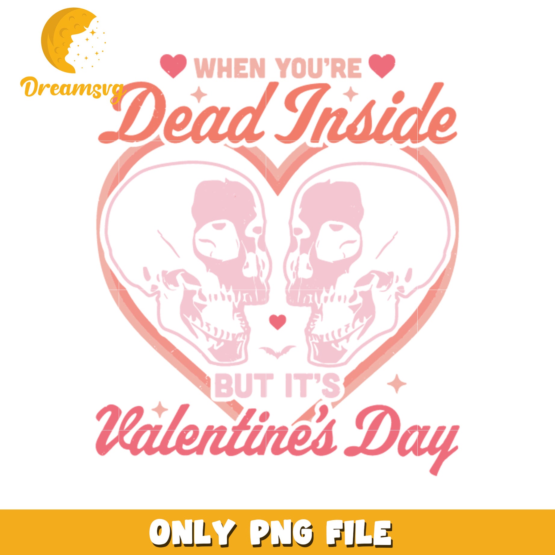 Valentines Day Skull PNG Design