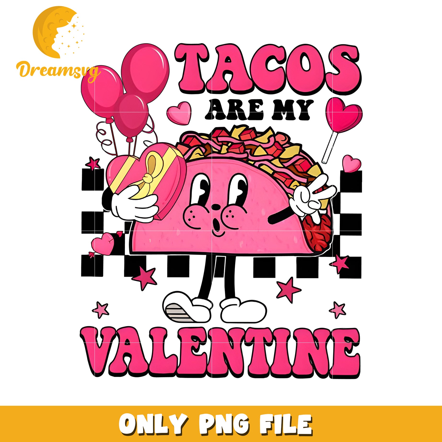 Valentines Day Tacos PNG Design