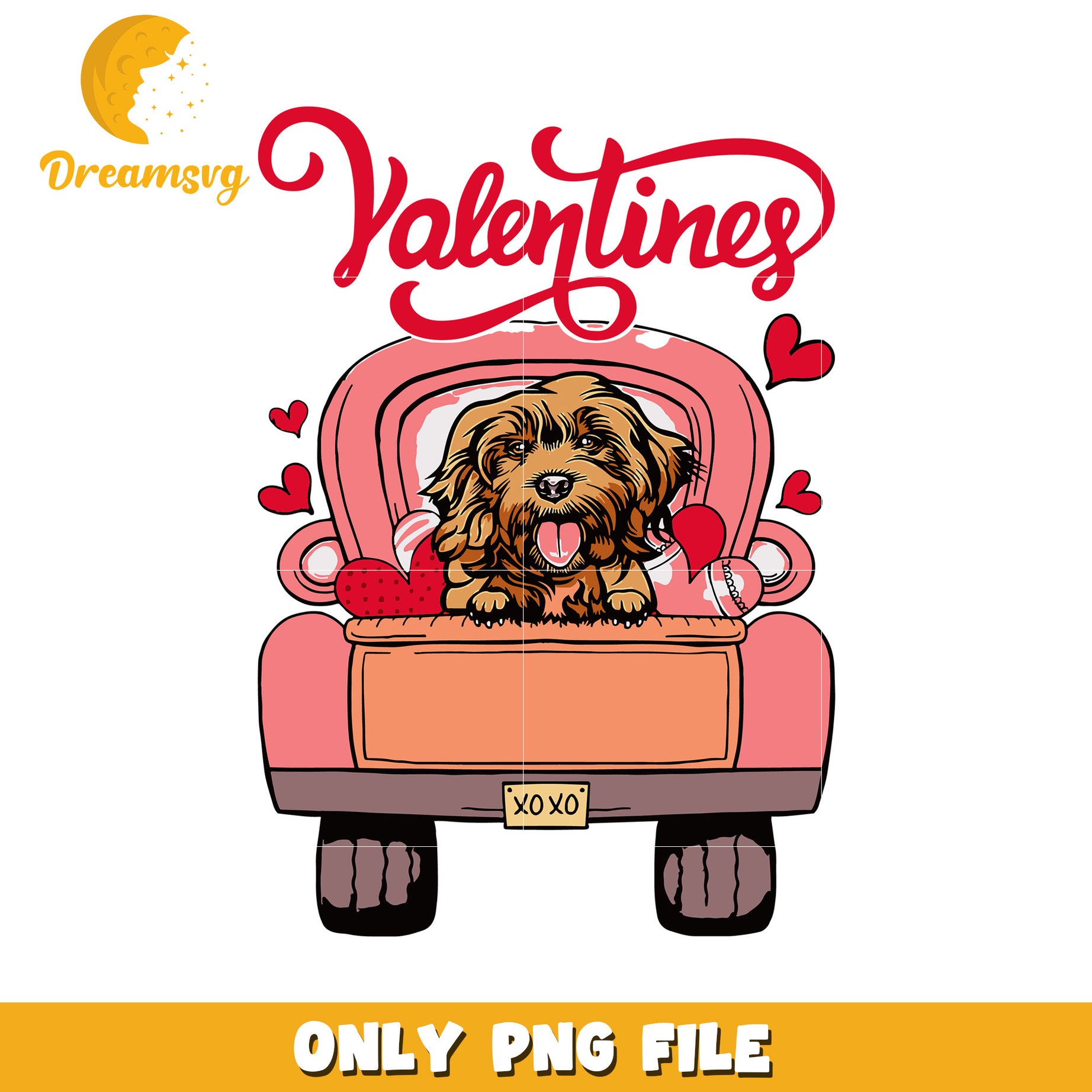 Valentines Dog PNG Truck Design