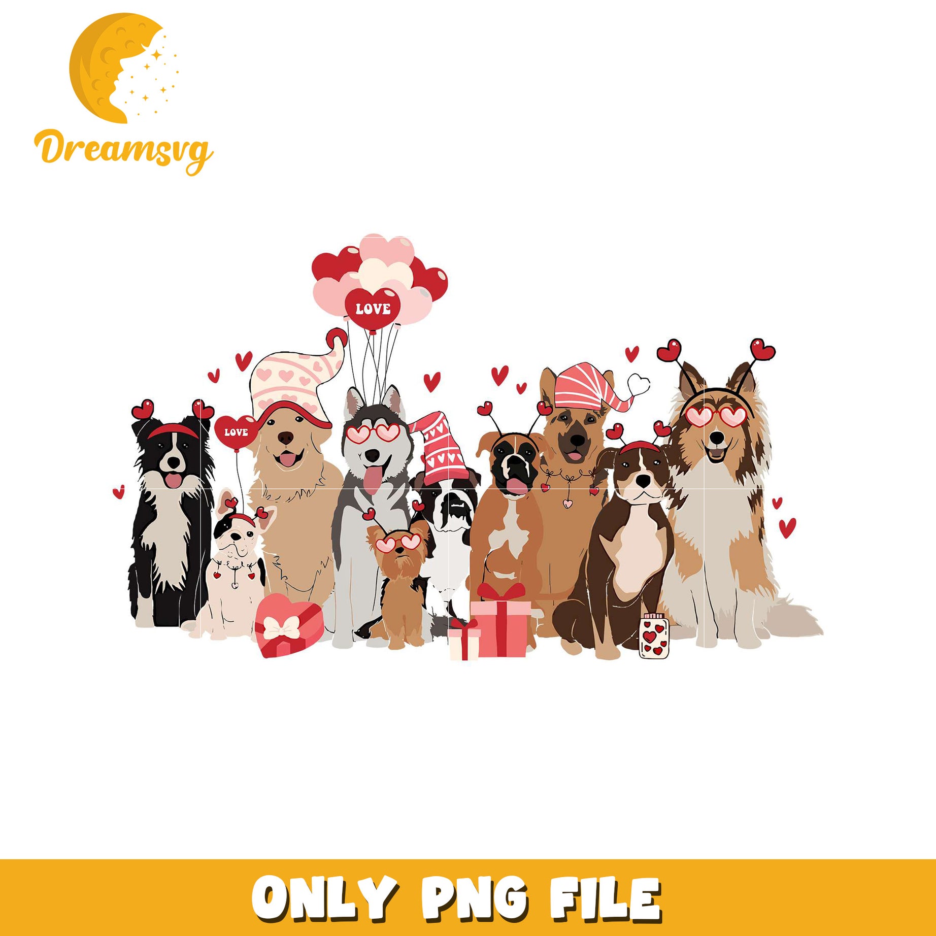 Valentines Dogs PNG Download