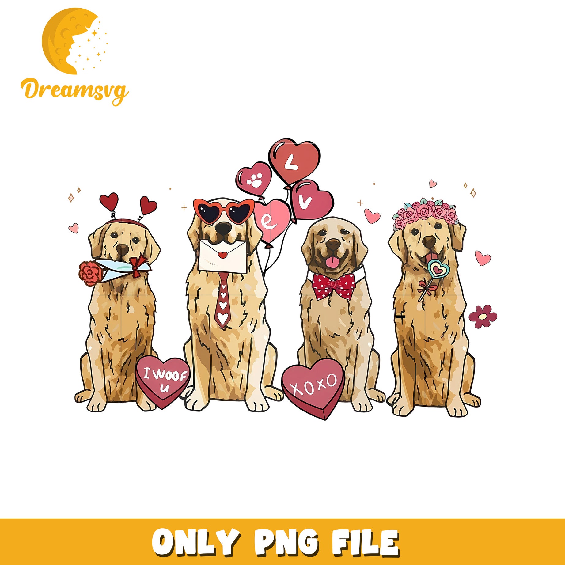 Valentines Dogs PNG Download