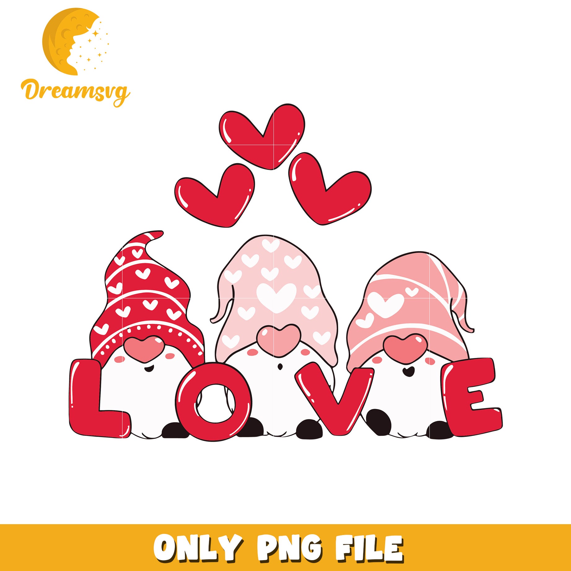 Valentines Gnomes Love PNG