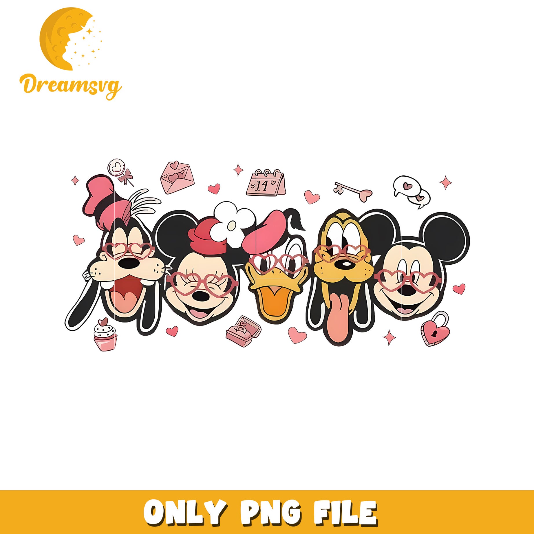 Valentines Mickey Mouse PNG Image