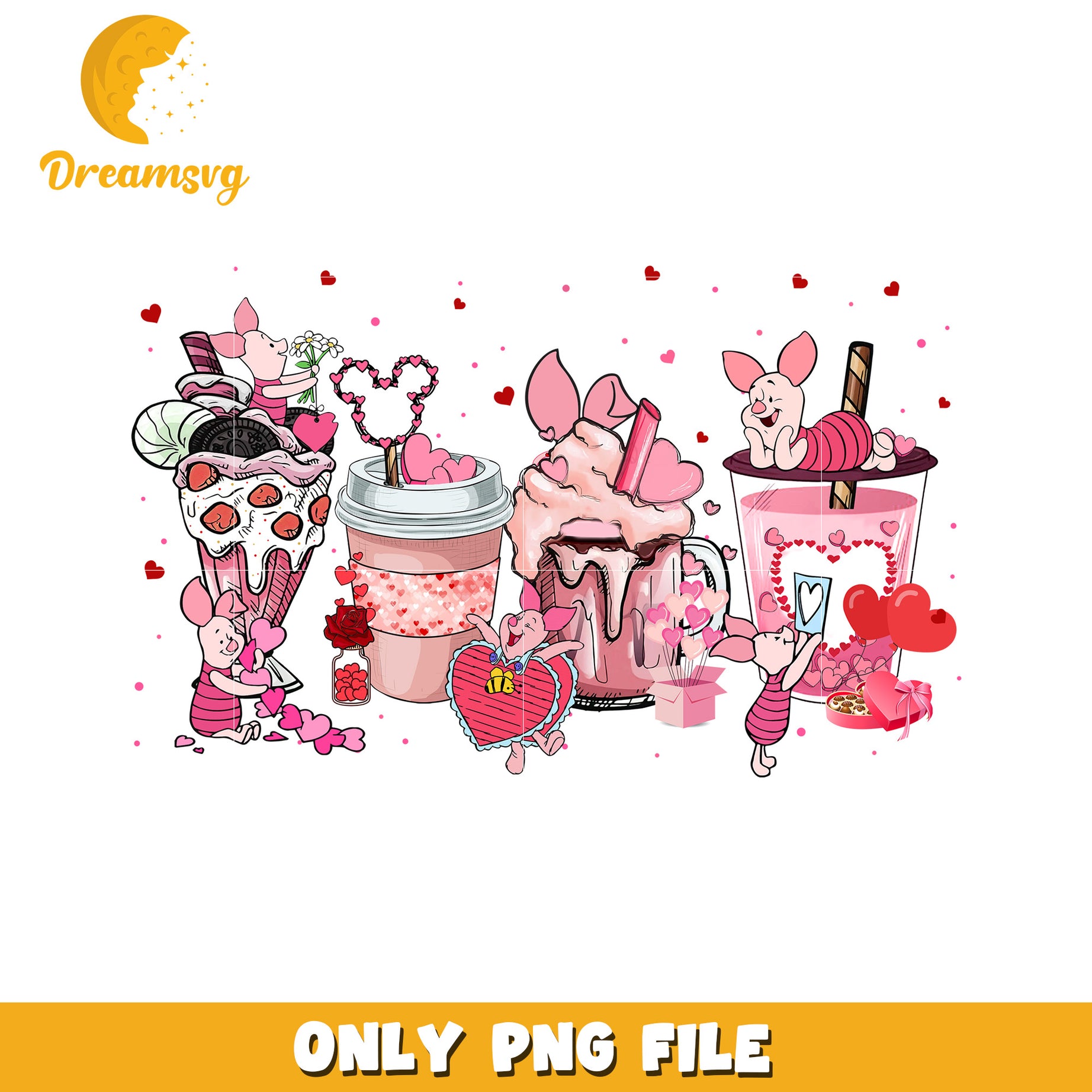 Valentines Piglet PNG Design