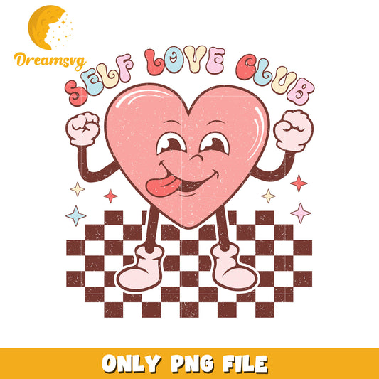 Valentine self love club png, love club png, valentine png