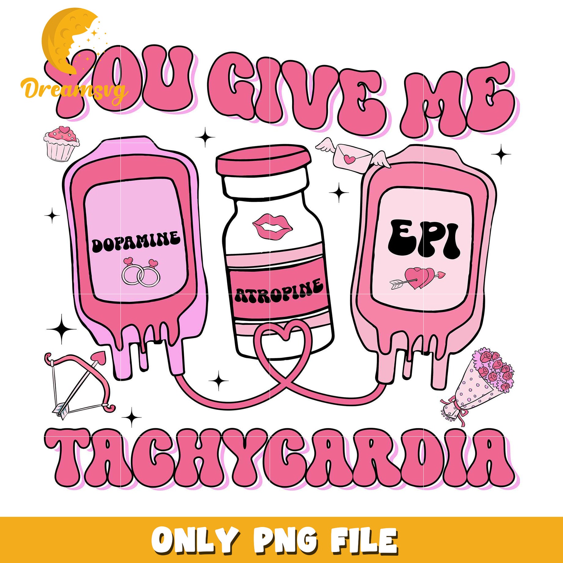 Valentine you give me tachycardia png, Nurse png, valentine png