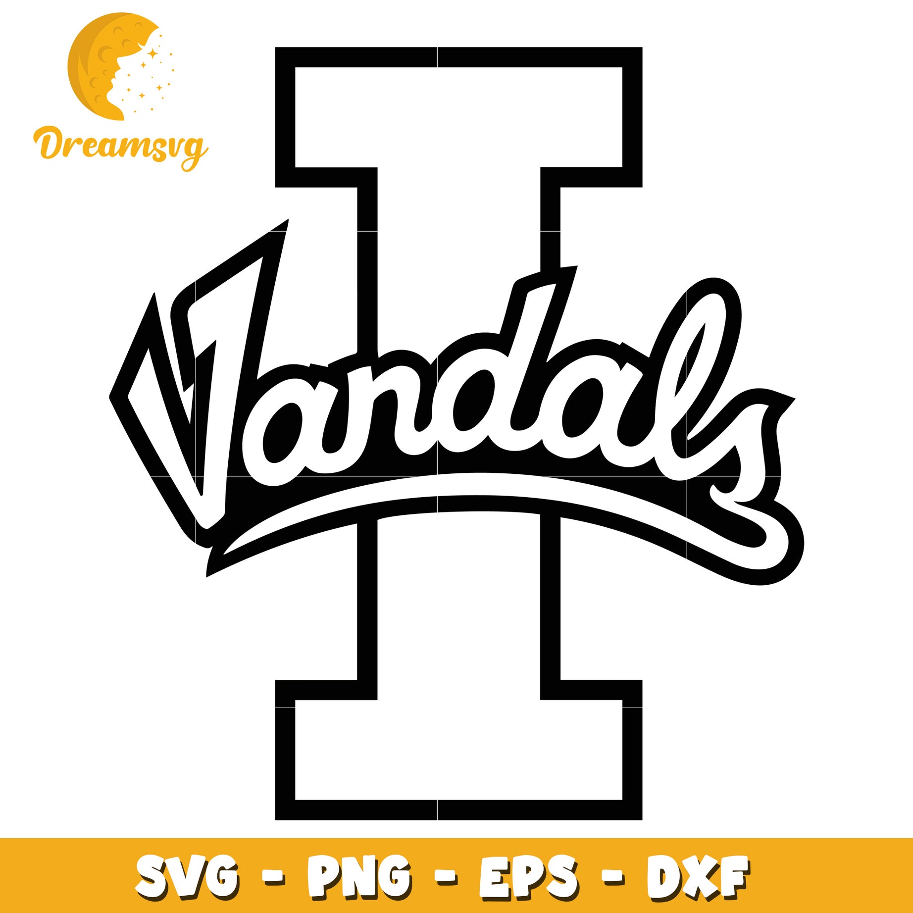 Vandal I Letter SVG PNG EPS DXF Cut File