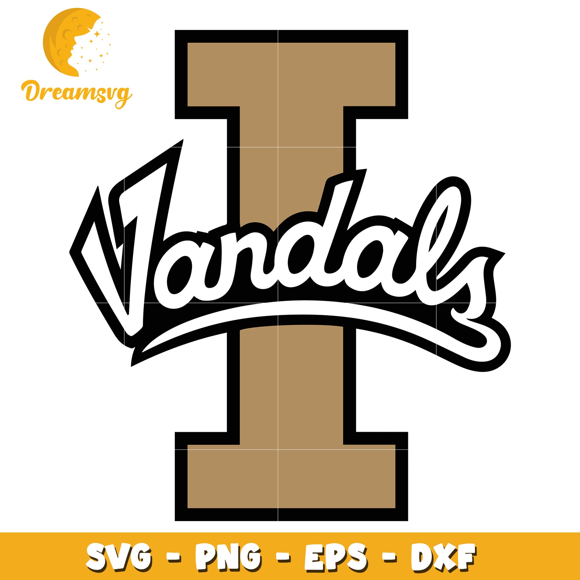 Vandal Letter I SVG PNG EPS DXF Cut File