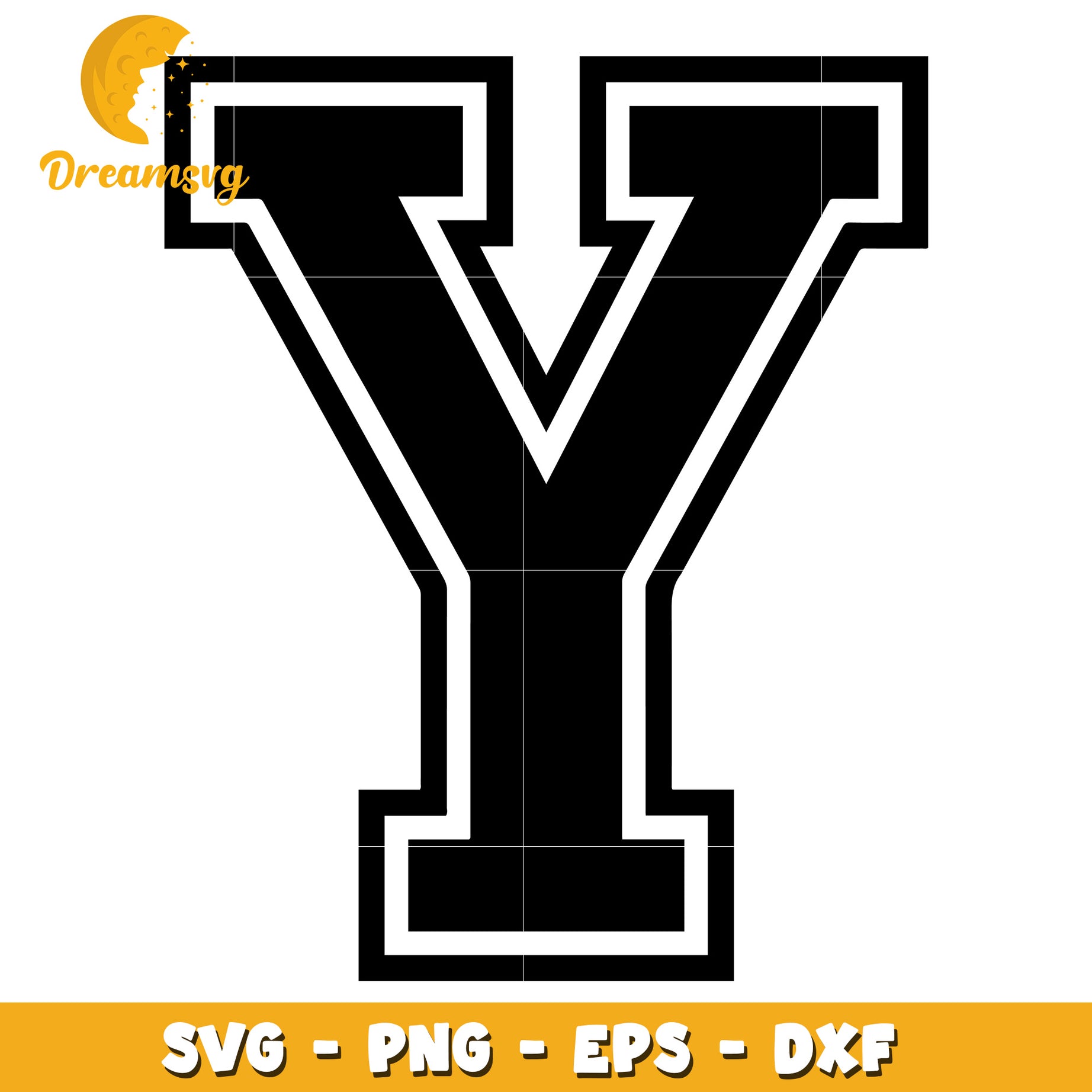 Varsity Letter Y SVG PNG EPS DXF Cut File