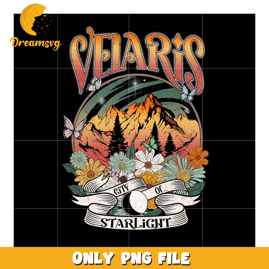 Velaris city of light beautiful design png, magical starlight png