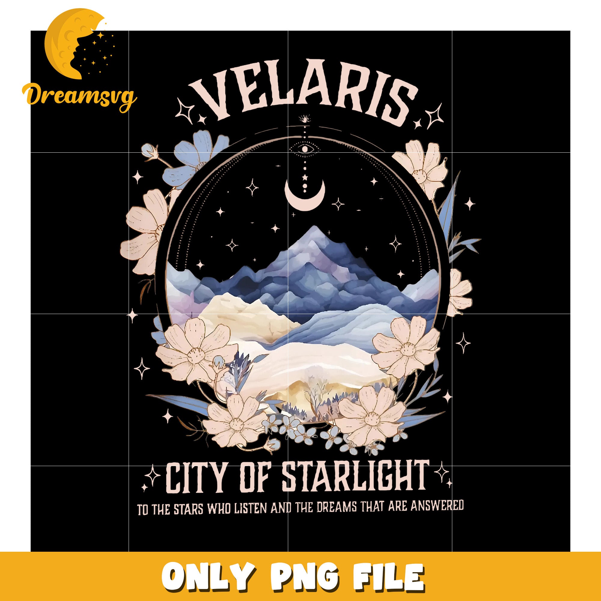 Velaris city of starlight png, night court dreamland design png