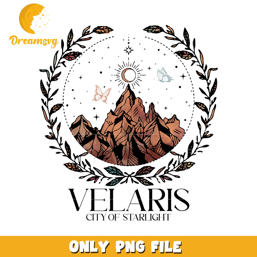 Velaris city of star light png, night skyline png, city light png