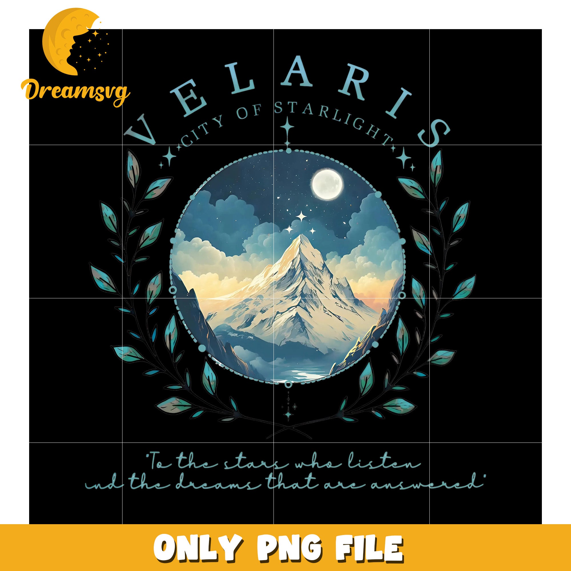 Velaris to the stars illustration png, to the ones who listen png