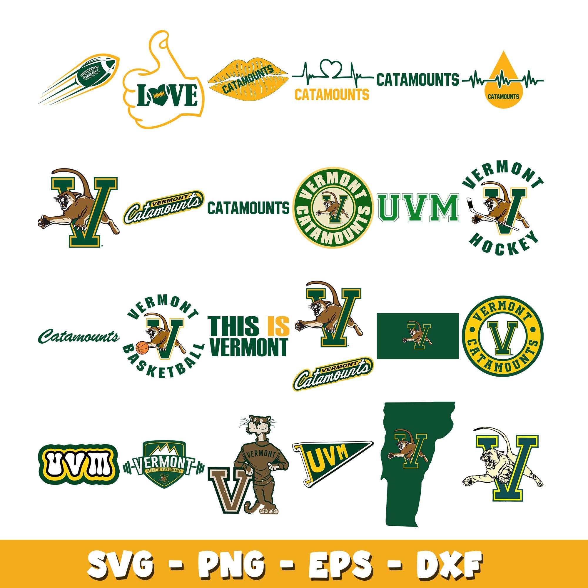 Logo Vermont Catamounts Bundle svg, Vermont Catamounts logo svg, ncaa ...