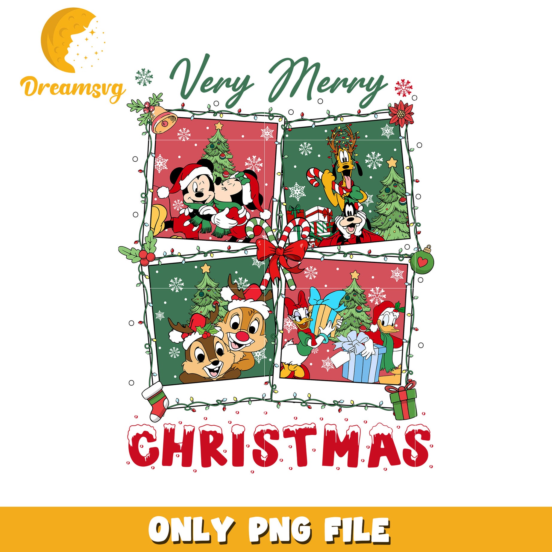 Very merry christmas png, christmas magic png, disney holiday png