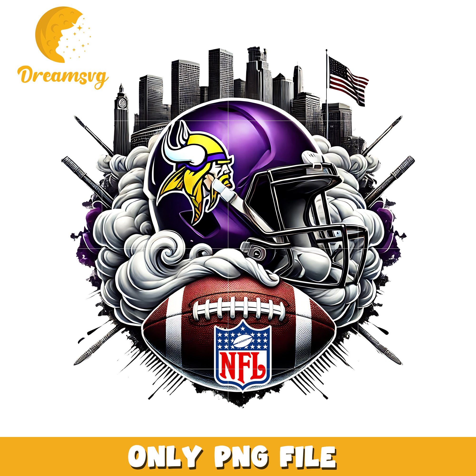 Vikings helmet and ball png, nfl mvp png, nfl helmet png