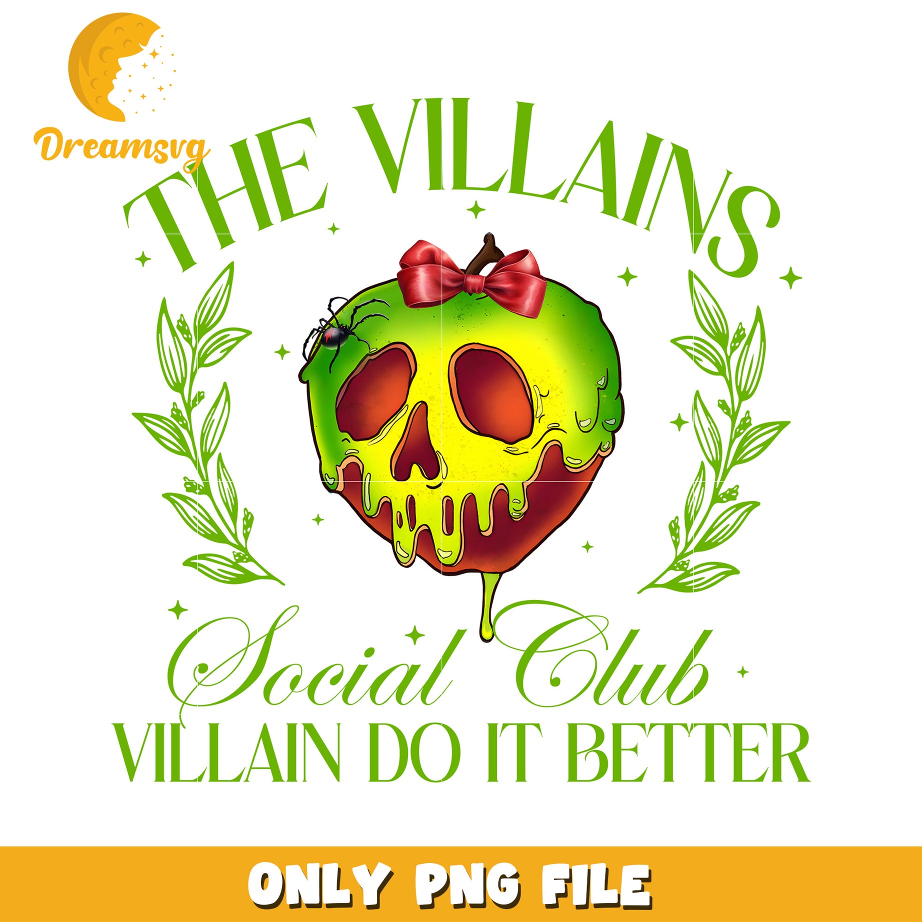 Villain Apple PNG Sublimation Design