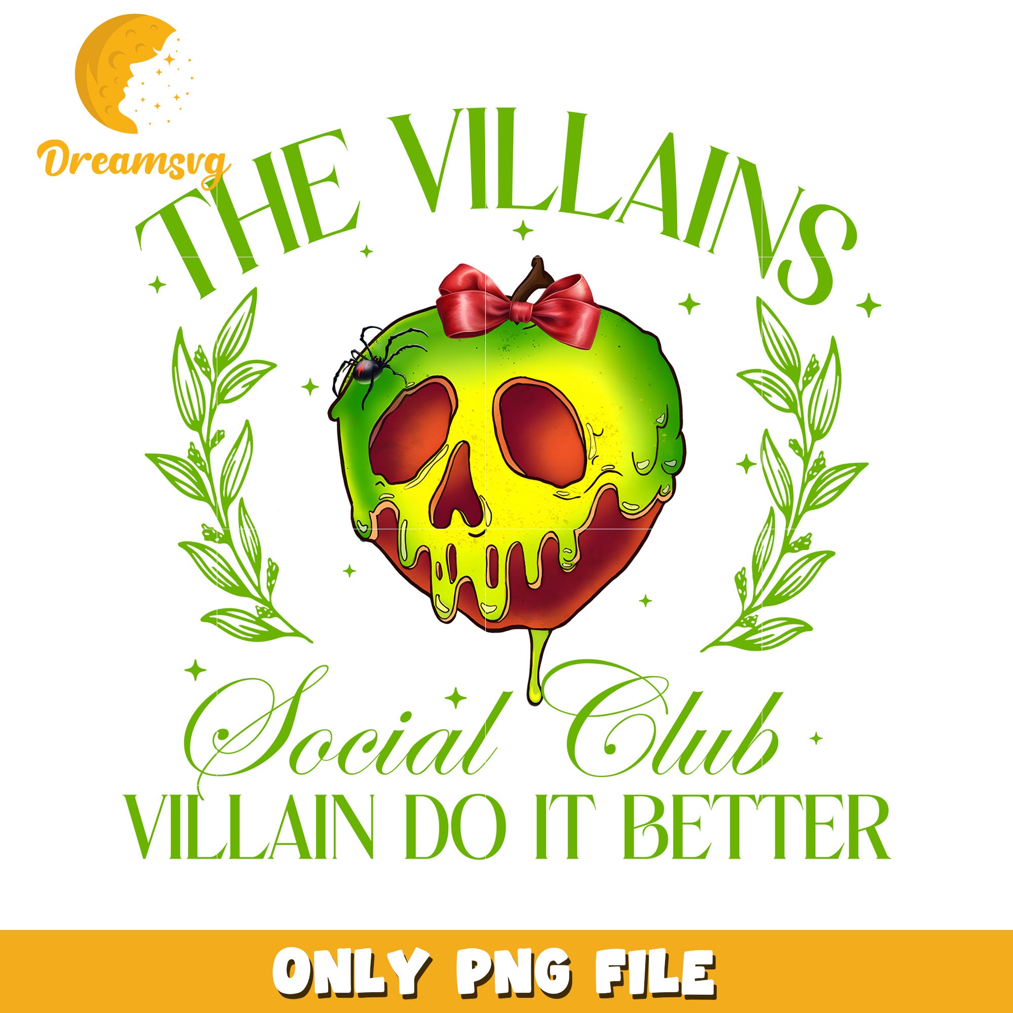 Villain Apple PNG Sublimation Design