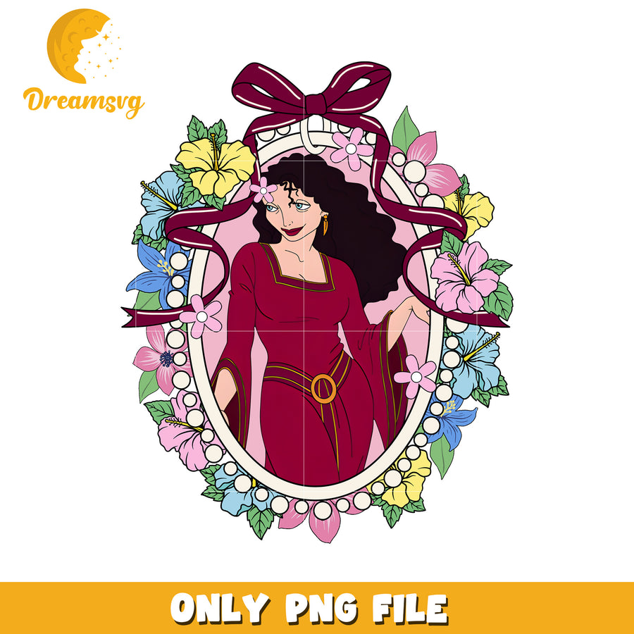 Villain mother gothel characters mirror coquette bow png, disney evil queen png