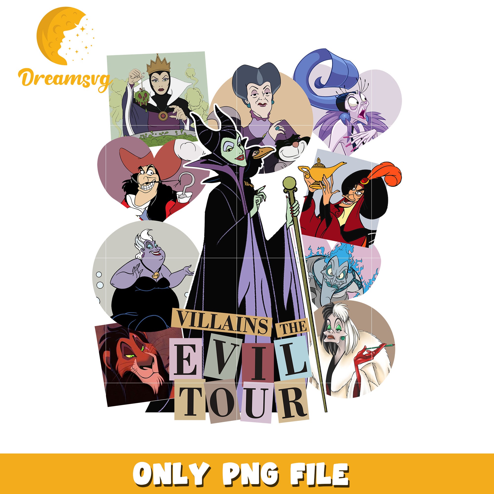 Villains Tour PNG Graphic for Fans of Disney Evil