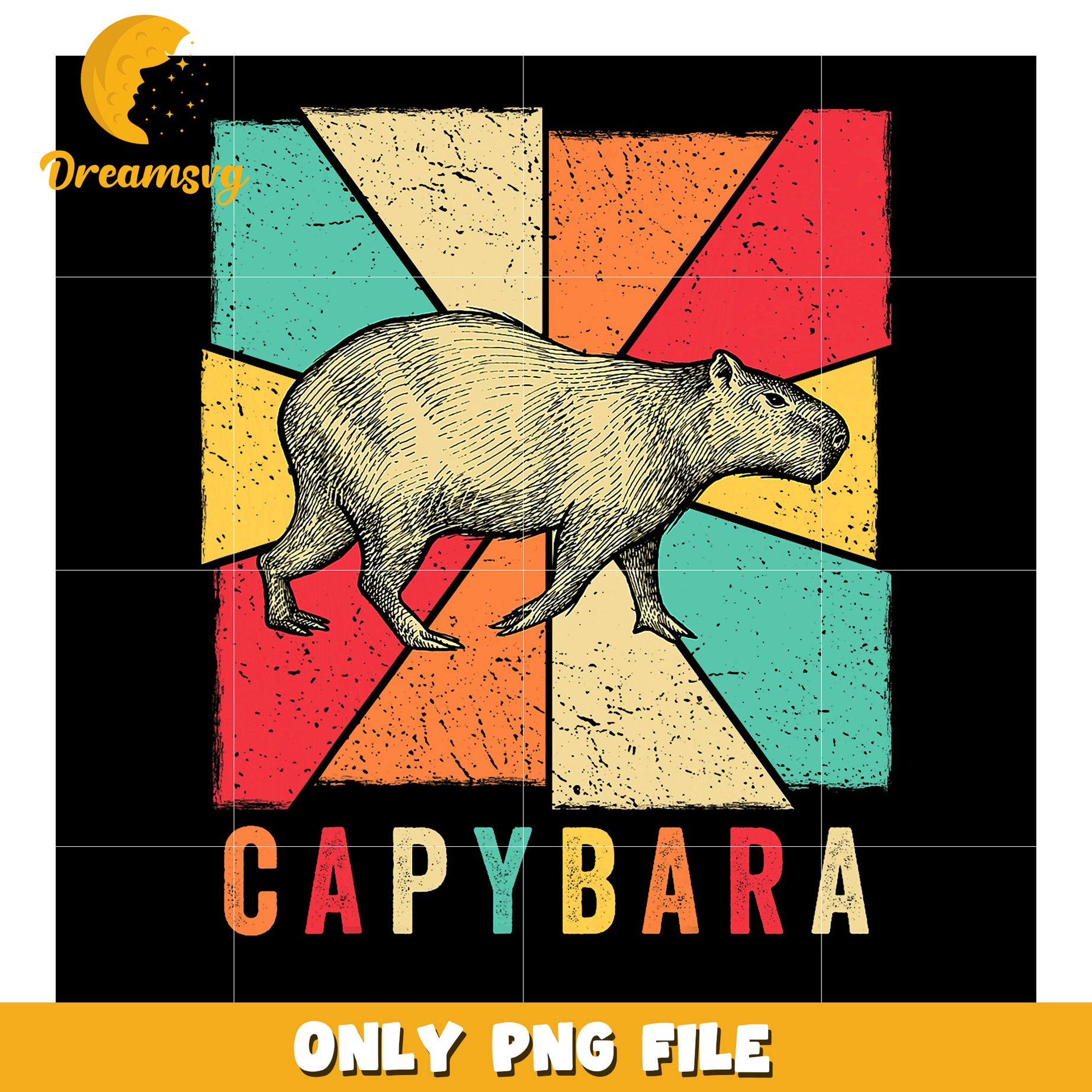 Vintage Capybara PNG Design