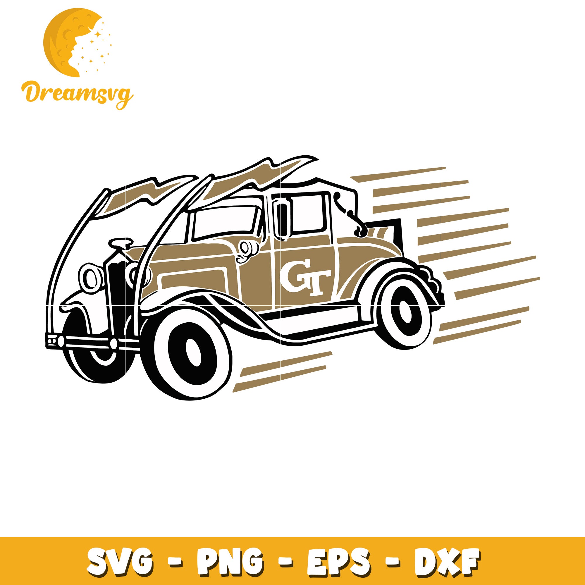 Vintage Car SVG PNG EPS DXF Cut File