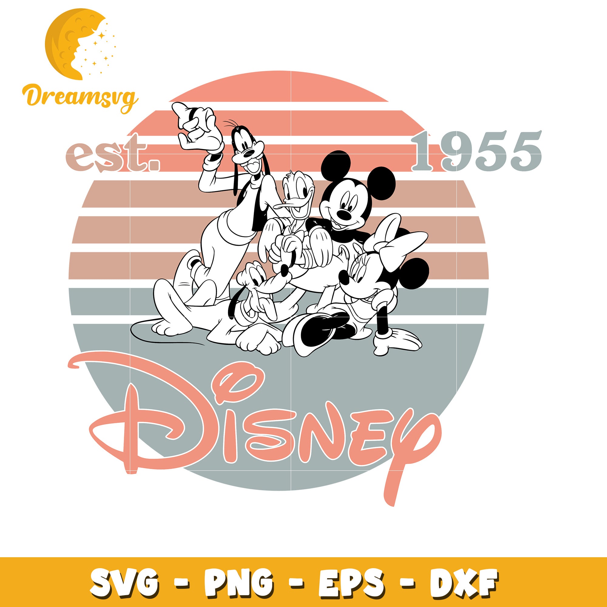 Vintage Disney Friends SVG PNG EPS DXF