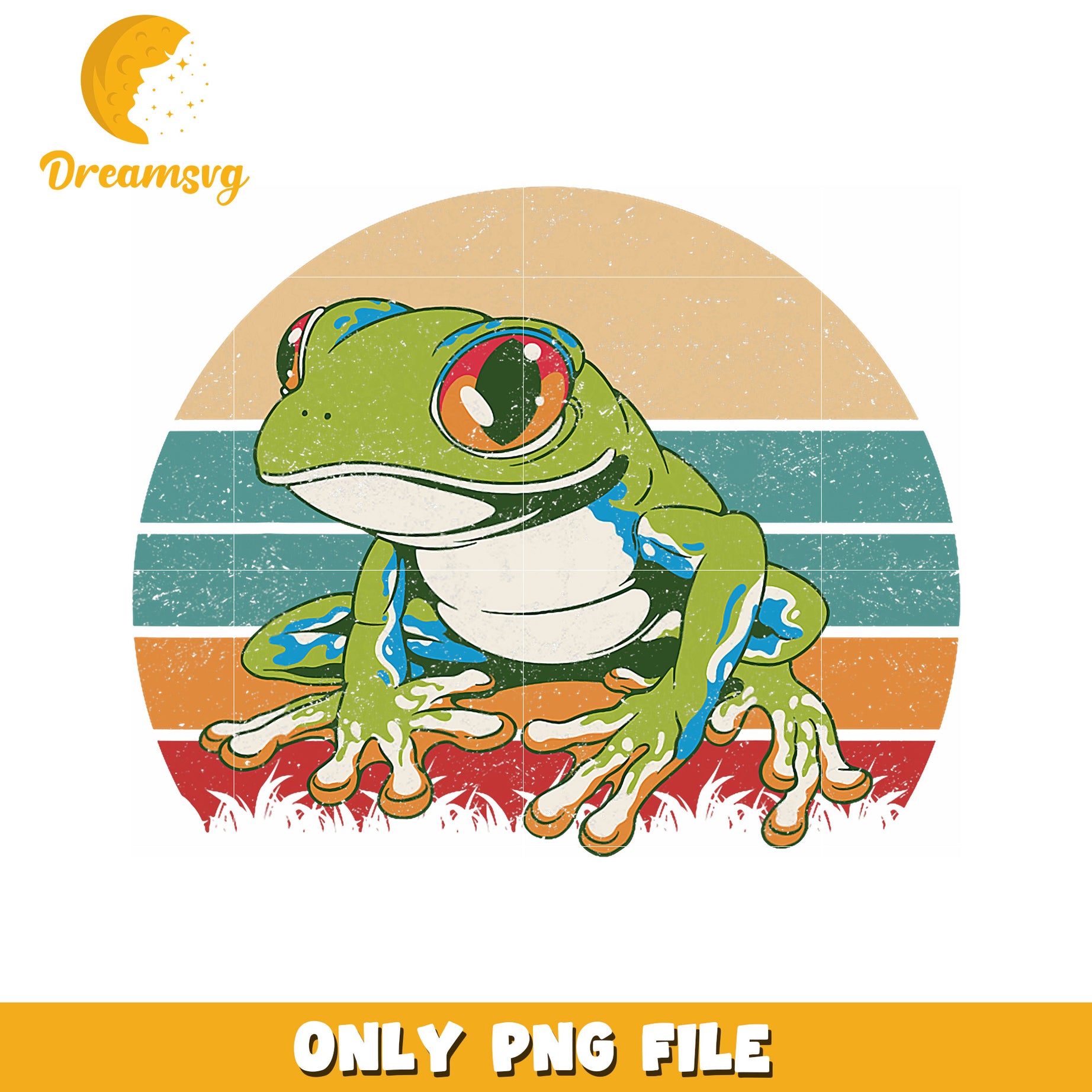 Vintage Frog PNG Retro Amphibian Design