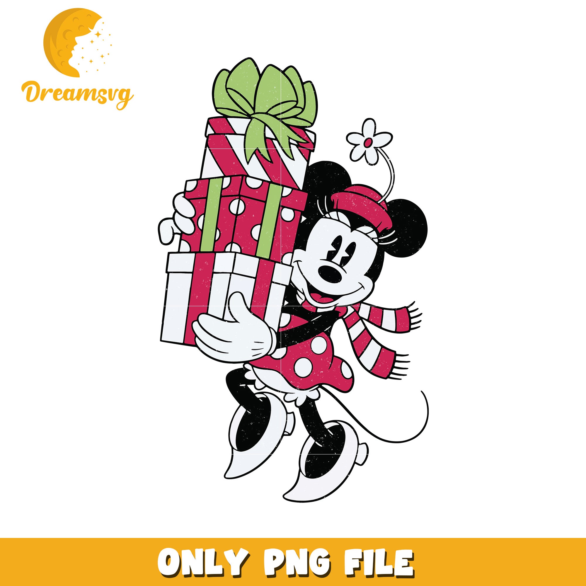 Vintage Minnie png, christmas magic png, disney holiday png