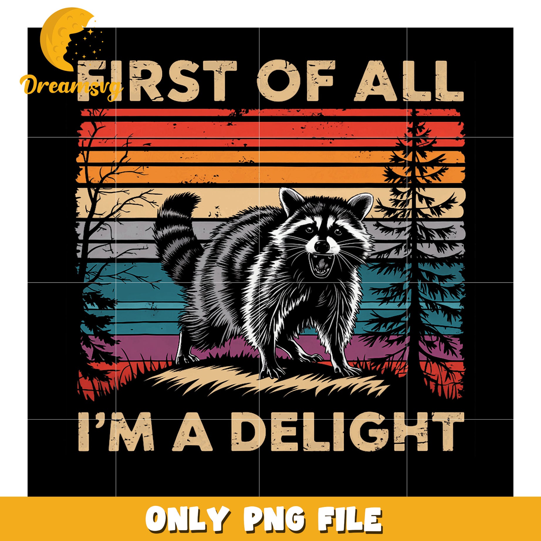 Vintage Raccoon PNG First of All Im a Delight