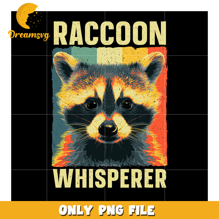 Vintage Raccoon Whisperer PNG