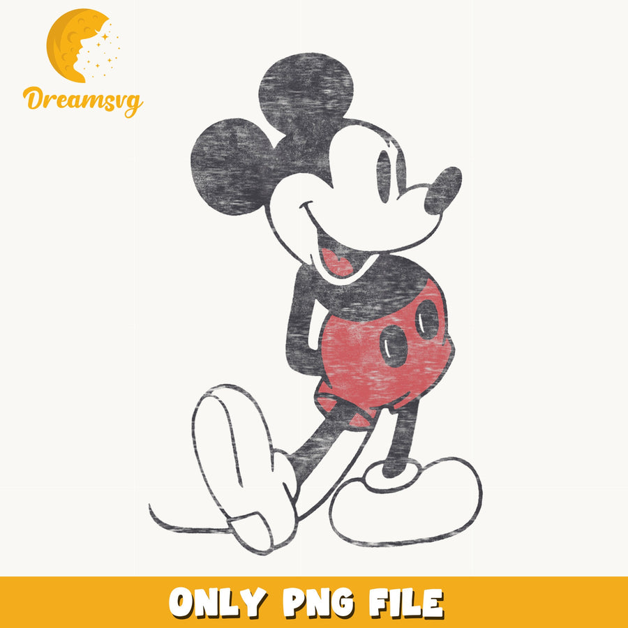 Vintage Mickey Mouse PNG, Distressed Disney Design, Retro Mickey PNG