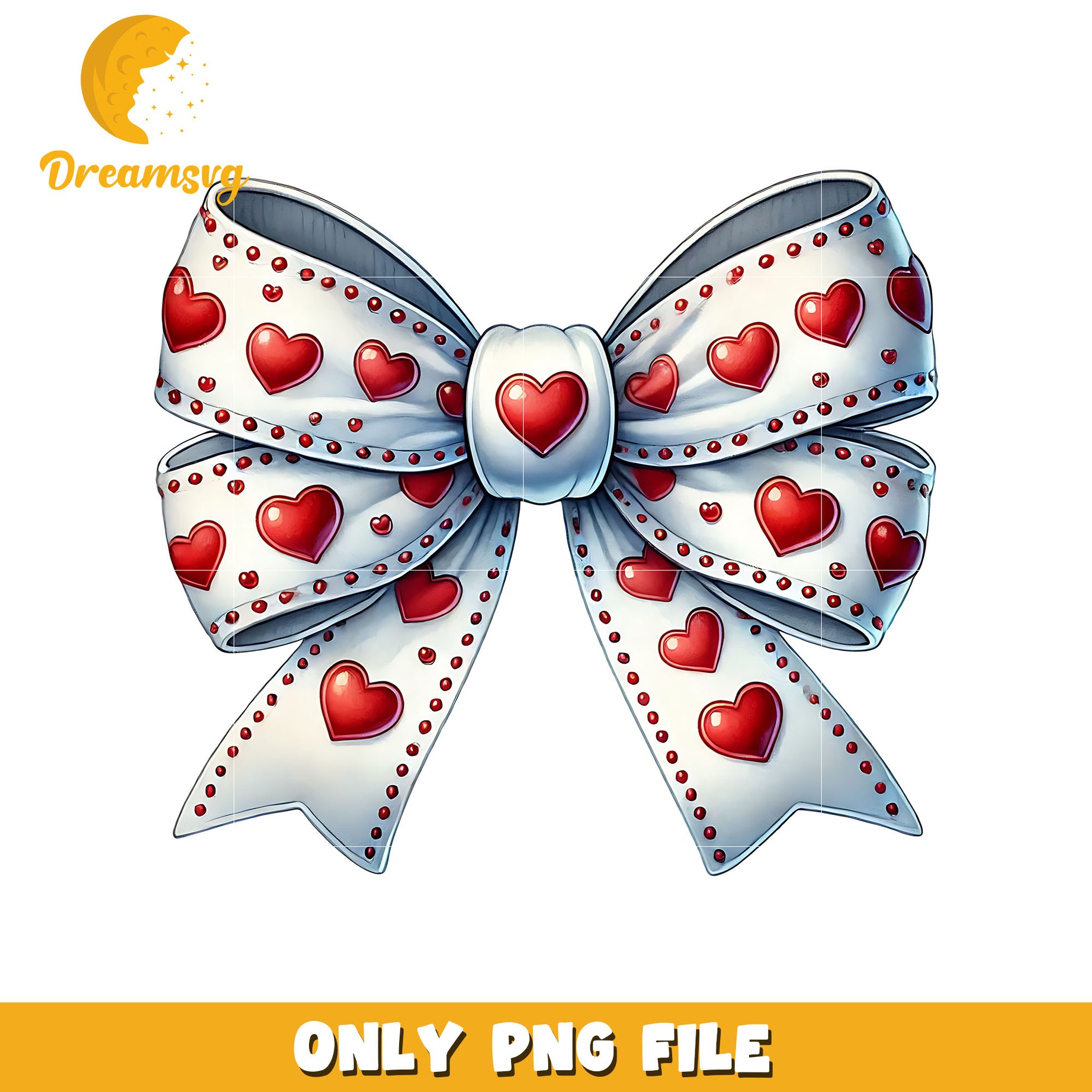 Vintage bow heart pattern png, heart png, valentine png