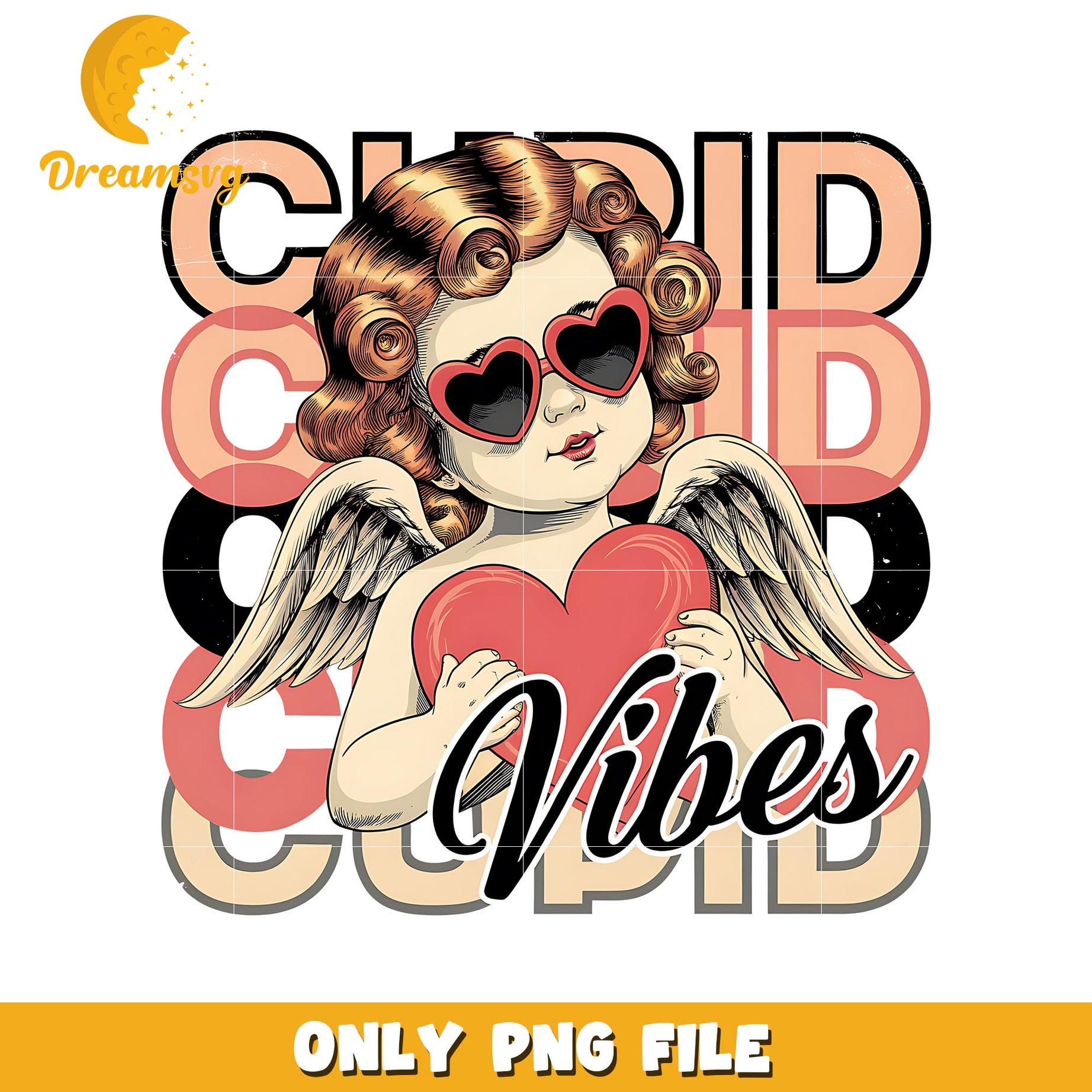 Vintage  cupid vibes png, angel of love png, valentine day png