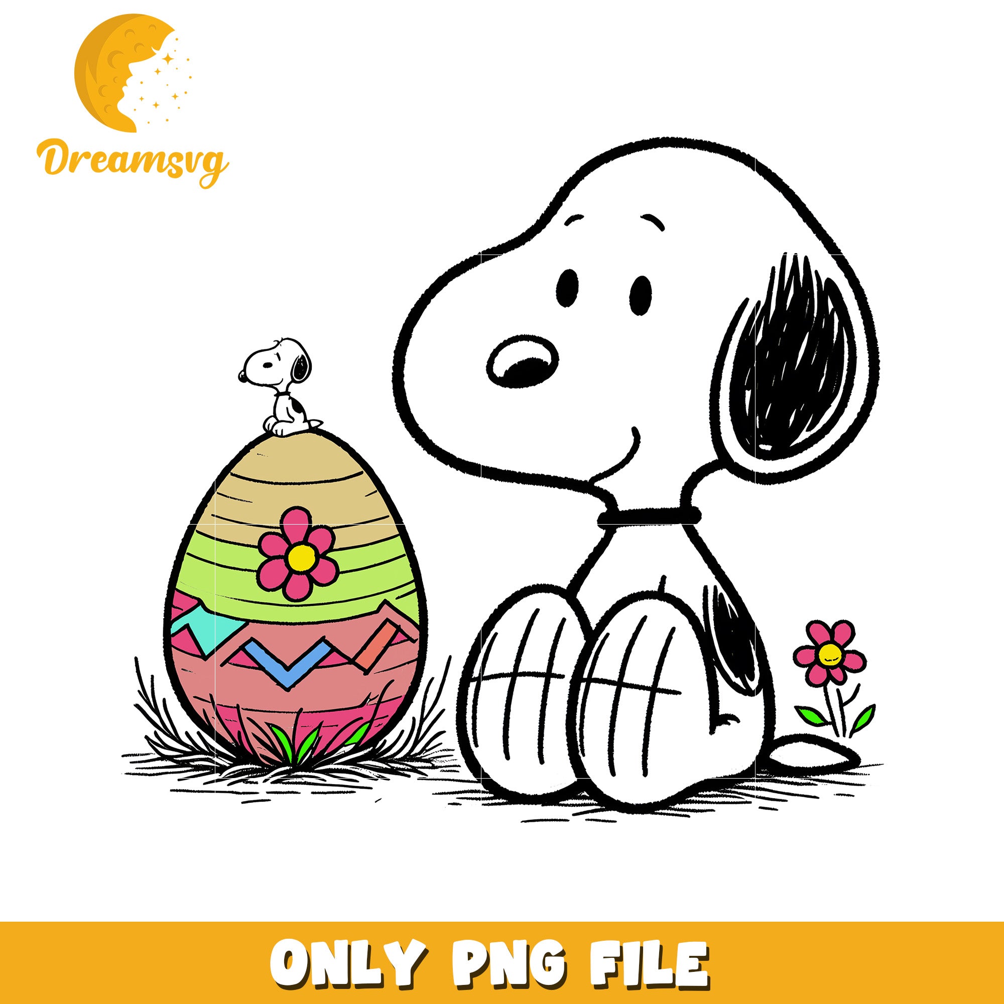 Vintage easter eggs snoopy dog png, easter day png, cartoon png