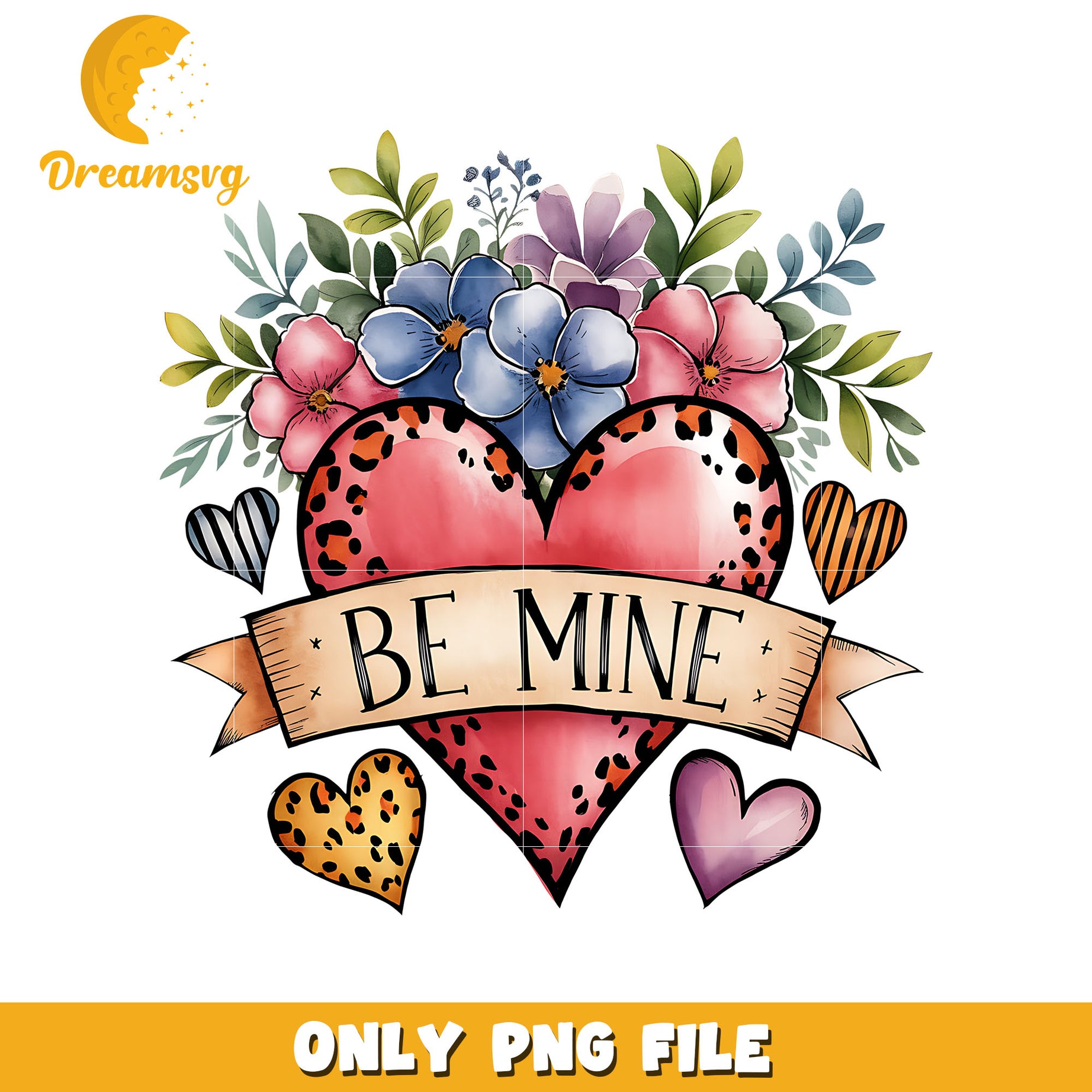 Vintage flower heart be mine png, heart valentine png, be mine png