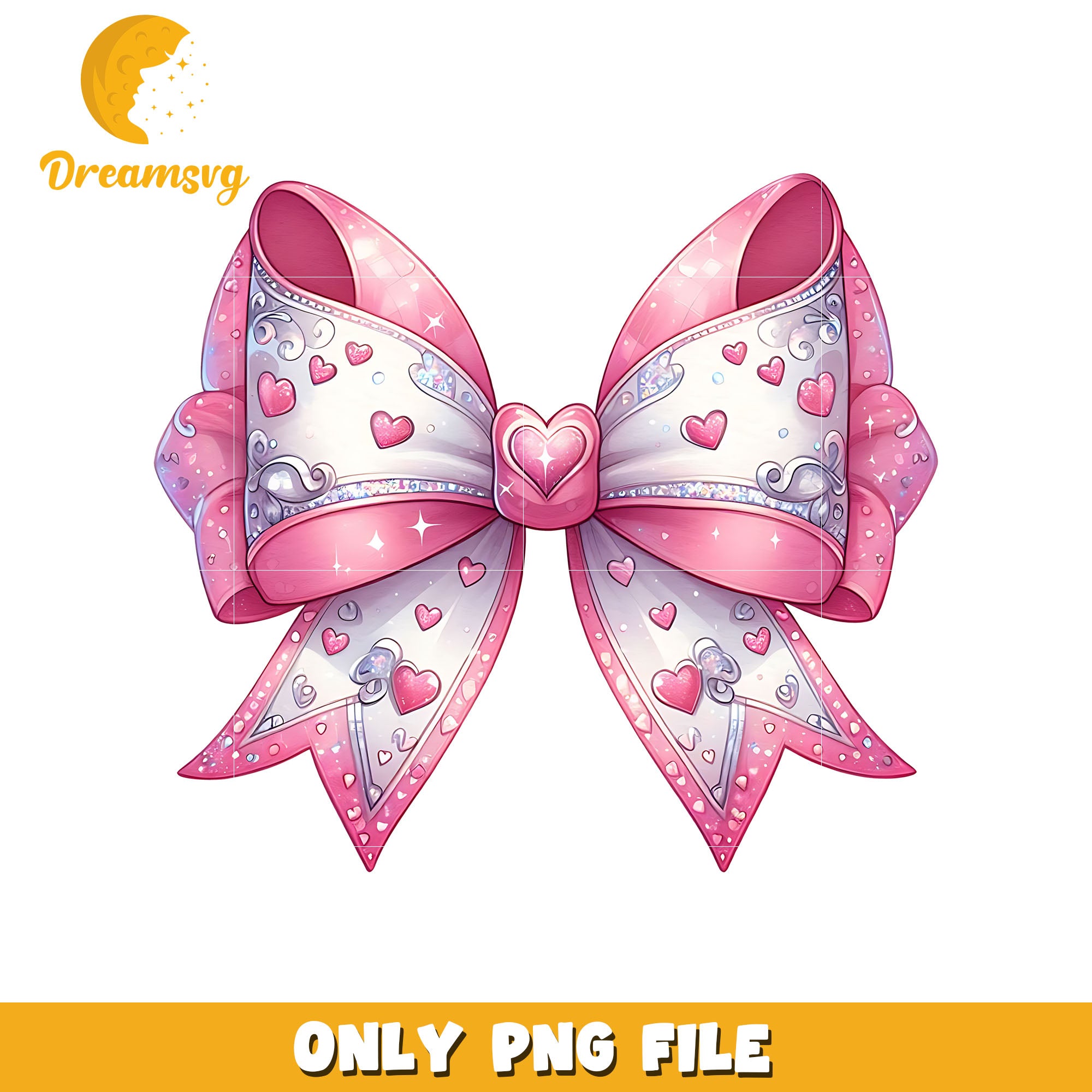 Vintage glitter bow valentine png, bow png, valentine png