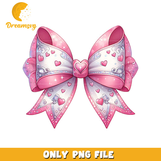 Vintage glitter bow valentine png, bow png, valentine png