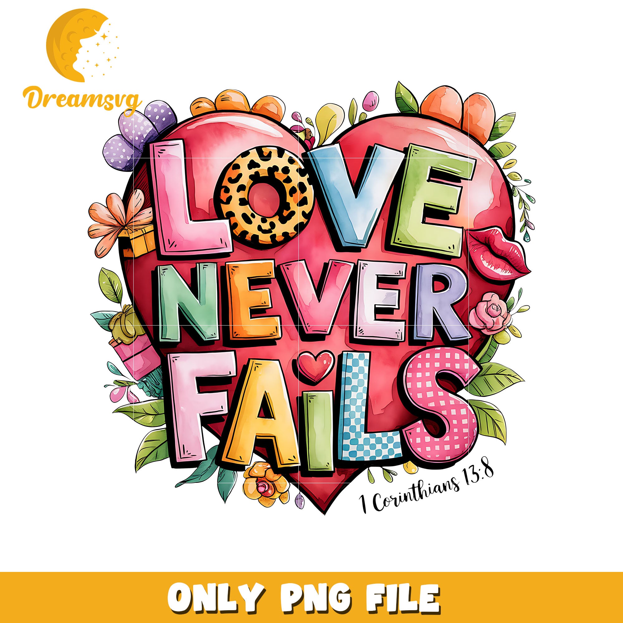 Vintage heart Love never fails png, love png, valentine png