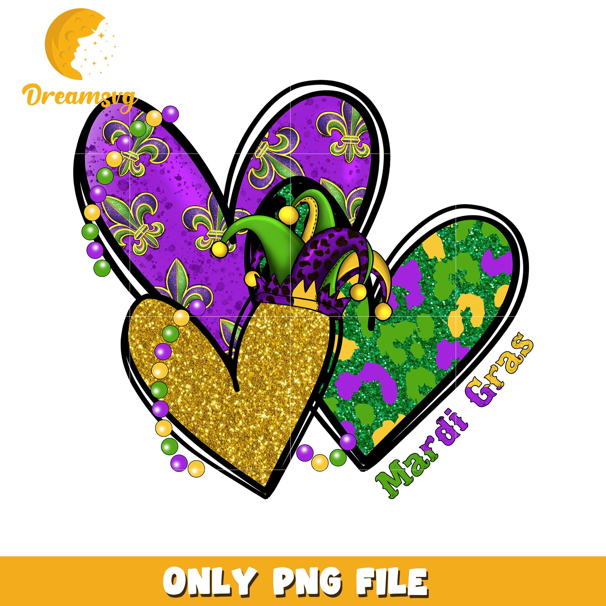 Vintage heart mardi gras design png, mardi gras png, heart png