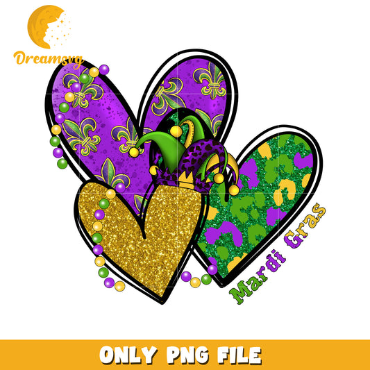 Vintage heart mardi gras design png, mardi gras png, heart png