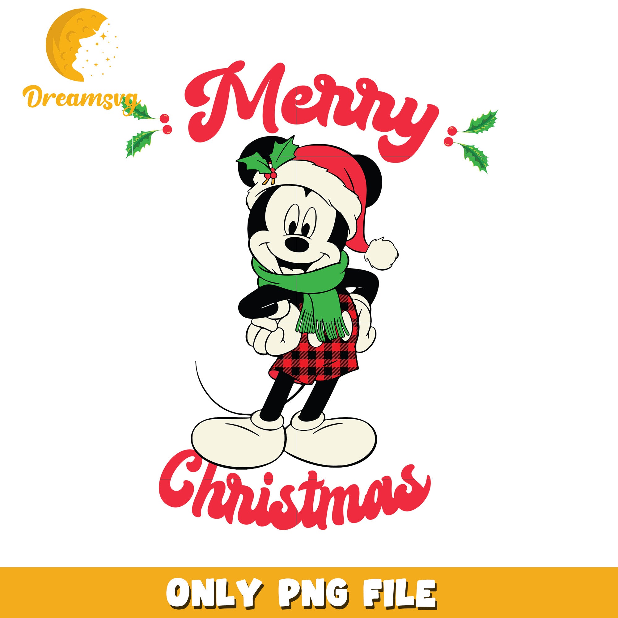 Vintage mickey christmas png, disney spirit png, cozy disney png
