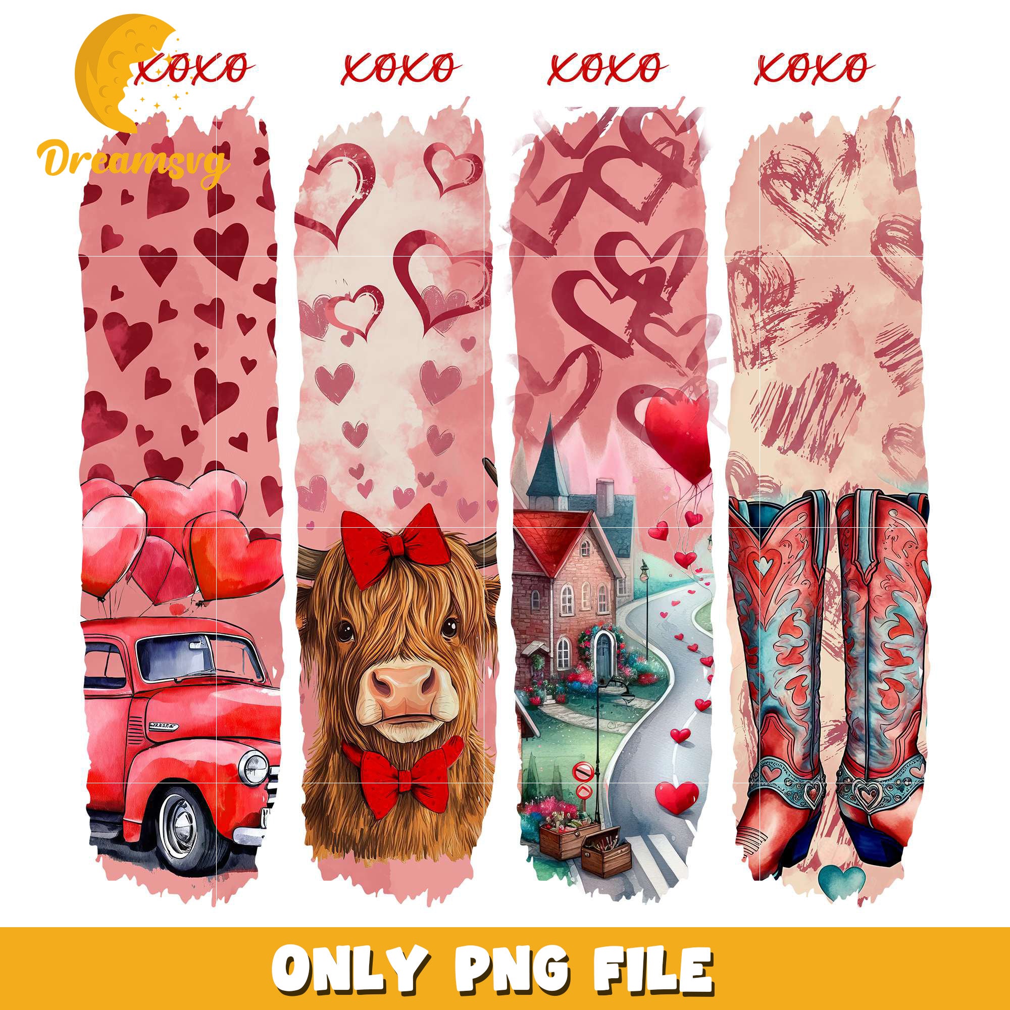 Vintage xoxo howdy valentine png, valentine farm png, valentine day png